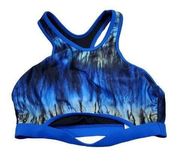 Hurley Swim To Dye For Crop Bikini Swim Top HU83166 Blue Black Size Medium