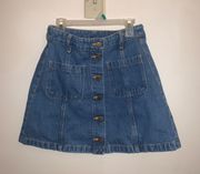 H&M jean button up skirt with pockets