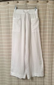 Nordstrom Wide Leg 100% Cotton White Pants