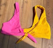 Tularosa Nikki Swim Tank Top Small Pink Yellow Barbie Womens Swimwear Beach Swim
