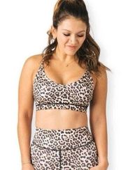 Zyia Active Leopard Brilliant Mesh Bra & Leopard Brilliant Double Scrunch Shorts