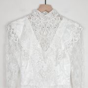 Vintage Jessica McClintock Gunne Sax Bridal Lace Applique Floral Wedding Dress