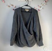 Urban Outfitters Gray Wrap Cozy Sweater