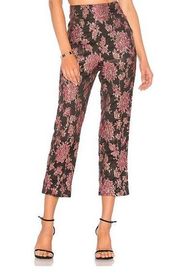 For Love and Lemons Luella Cigarette Pant NWT Size Medium Metallic Jacquard