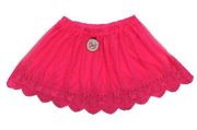 NWT Hot Pink Tulle Floral Lace Trim Tutu Mini Skirt