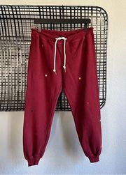 heart embroidered sweatpant joggers