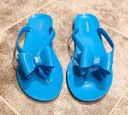 Express jelly bright blue sandals fl…