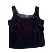 ALEX EVENINGS Black Velvet Tank Top Size 1X NEW