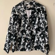 NWT Laura Ashley Palm Beach Black & White Blazer Size M