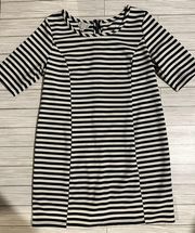 Black White Striped Maternity Dress Size Medium A Pea in the Pod