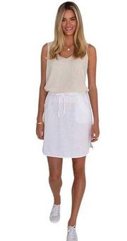 1472 Saks Fifth Avenue White Linen Drawstring Skirt Size XL