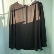 ZENANA Black Blouse. Pearl Accent. Size Medium.