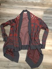 Boho style Aztec Cardigan size large, pit to pit measures 22