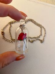 Beauty & the Beast Rose Necklace
