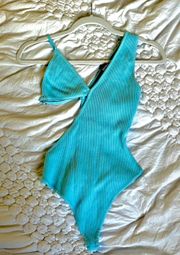 Blue Cutout Bodysuit