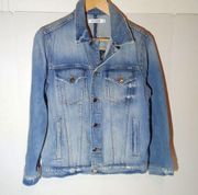 Good American Jean jacket mesh letter M on back size extra small women