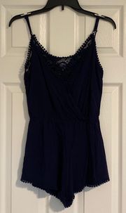 Navy Lace Romper 