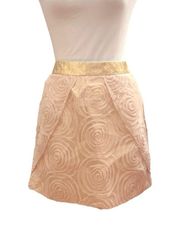 NWT 2b. RYCH | 2B. Rych Cream Gold & Rosette Skirt Size 8 (M) mini Date skirt