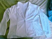 White color Stretch Linen-Knit Blazer size XL