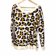 Cozy Casual Bold Animal Print Open Back Sweater S/M