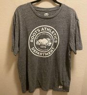 Roots Athletic Department Grey Graphic T-Shirt Size Large