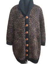 Angela Rose Lambs Wool Hand Knit Jacket, Black