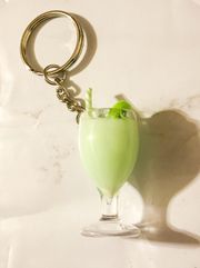 Kiwi Milkshake Resin Drink Keychain