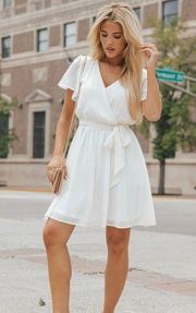 She+Sky white wrap dress size small NWT