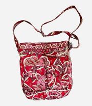 Womens Vera Bradley Red Paisley Rosie Posey Crossbody Purse