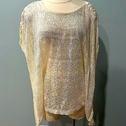 Guess Cream Knit Pullover Poncho Size Large