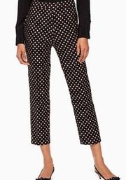 Kate Spade Diamond Jacquard Cigarette Pants 00 Mid Rise Straight Leg Cropped