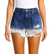 NoBo High Rise Distressed Ombre denim shorts