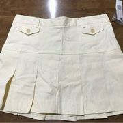 Theory Bergdorf Goodman Pale Yellow Striped Short Tennis Skirt NWT Size 0