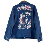 NWT  Hand Painted Jean Jacket 2X