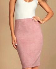 Lulus Faux Suede Pencil Skirt Blush
Pink Small