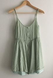 3/$15 - TOBI Button Down Jumpsuit Lined Green Womens Size S