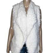 Ambiance Shaggy Sherpa Fleece Drape Front Vest