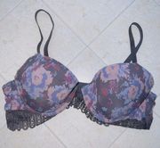 Vince Camuto Floral Print Underwire T-shirt Bra size 36C