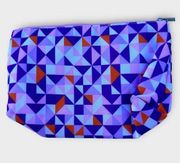 Clinique Makeup cosmetic travel zip pouch bag geometric triangles pink purple or