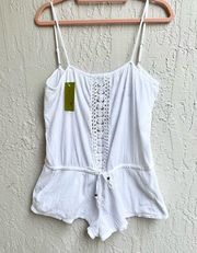 Diane Von Furstenberg white cotton romper size P / XS