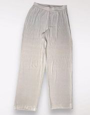 Travelers Wide Leg Stretch Knit Pants Cream Small *Flawed*