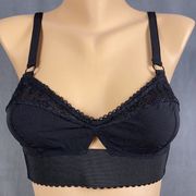 Out from Under Urban Outfitters Size Small Black Unlined Pin Up Bra Wire Free