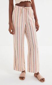 Urban Outfitters Chance Striped Linen Pull-On Wide-Leg Pant Size XS