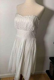 White House black market white strapless dress size 6