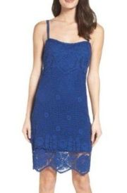 BB Dakota Blue Crochet Lace Cassia Cotton Dress women's size medium