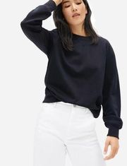 Everlane The Terry Crew Neck Black Women XXS Casual Sweatshirt