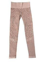 Varley Seamless Legging Animal Leopard Tan Flesh Pink Maeve high Rise Small