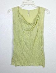 Margaret O’Leary Chartreuse Green Drape Neck Sleeveless Top