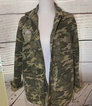 Camo Destructed Oversized Jacket