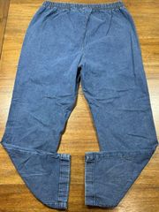 Croft & Barrow Womens Blue Pants Jeans Pull On Elastic Waist Size L